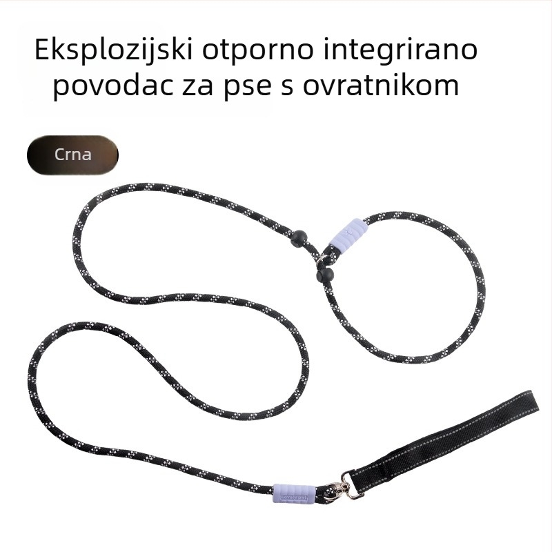 Sve-u-jednom povodac za obuku pasa na otvorenom, izdržljiv najlon, protiv zapetljavanja, ne steže ruku, za manje pse