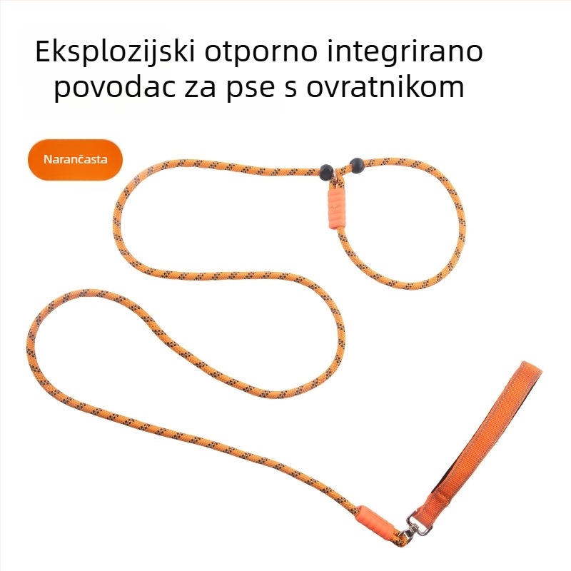Sve-u-jednom povodac za obuku pasa na otvorenom, izdržljiv najlon, protiv zapetljavanja, ne steže ruku, za manje pse