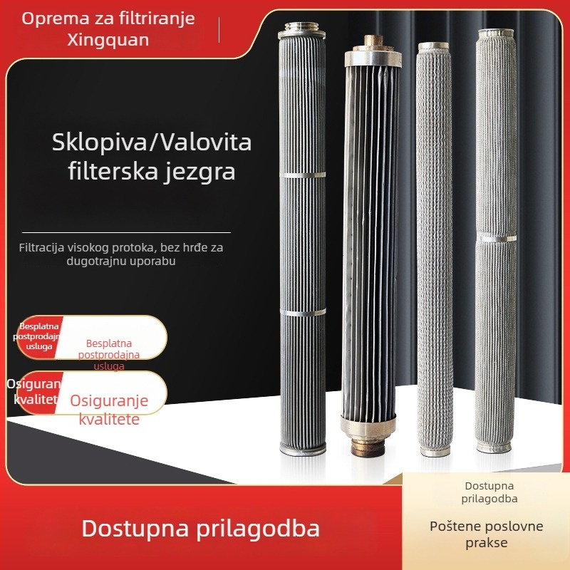 Nehrđajući čelični sklopivi filtarni element za visok protok, zavaren hidraulički mrežni filtar s valovitim dizajnom