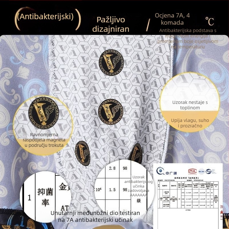 Muške sportske kratke hlače s printom, prozračan antibakterijski materijal ice-silk, srednji pojas, luksuzan izgled