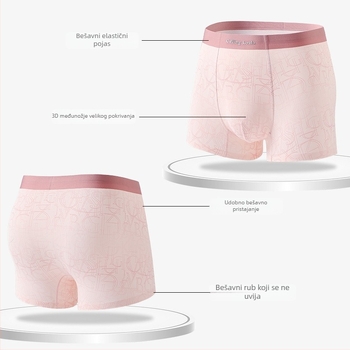 Muške boxerice od ice silk, prozračne, antibakterijske, s pamukom u preponi, srednji pojas