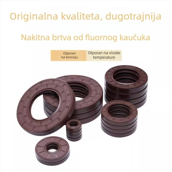 Brtva osovine od nitrilne gume sa skeletom, unutarnji promjer 15–50 mm, otporna na ulje i habanje, lip tip brtve, model 348
