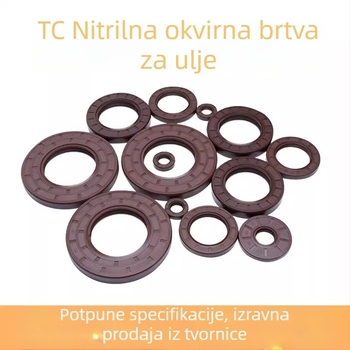 Brtva osovine od nitrilne gume sa skeletom, unutarnji promjer 15–50 mm, otporna na ulje i habanje, lip tip brtve, model 348