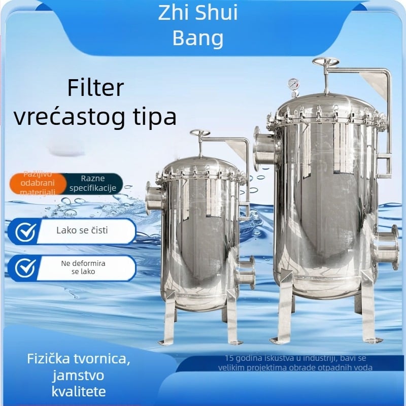 Vrećasti filtr od nehrđajućeg čelika 304 za industrijsku otpadnu vodu i sediment, predfiltr benzin i dizel, visok protok, precizan filter