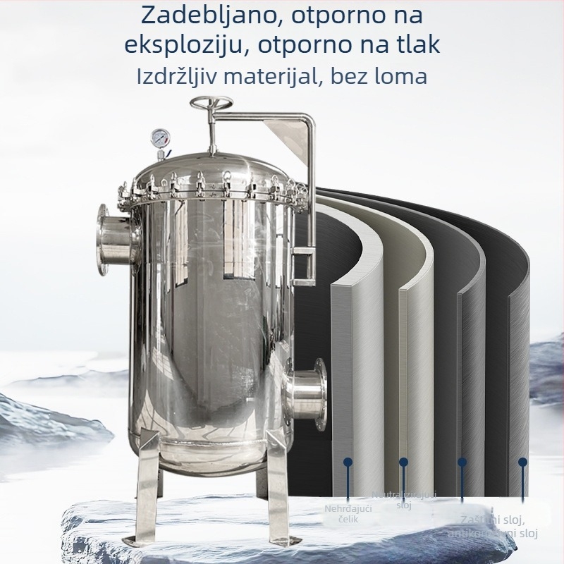 Vrećasti filtr od nehrđajućeg čelika 304 za industrijsku otpadnu vodu i sediment, predfiltr benzin i dizel, visok protok, precizan filter