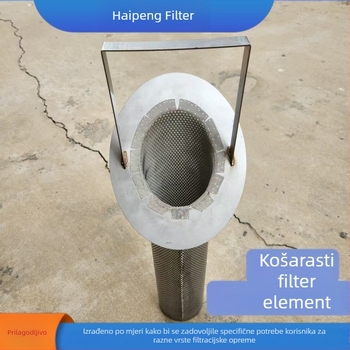 Prilagođeni filtrni kartridž od nehrđajućeg čelika, s nagibnim otvorom koša, dvostruki sloj Y-tipa filtera s prirubnicom, T-tipa filtracijski kartridž