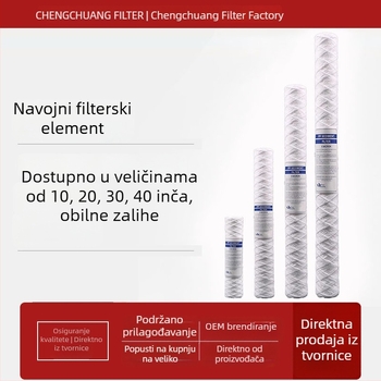 10-20 inča PP filtar element s navijenom niti za PCB elektroplatiranje i filtraciju meke vode u industrijskim tiskarskim strojevima