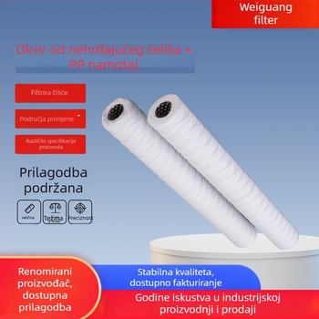 Okvir od nehrđajućeg čelika i PP navijeni filtrirajući element za obradu vode, otporan na koroziju, visoke kvalitete