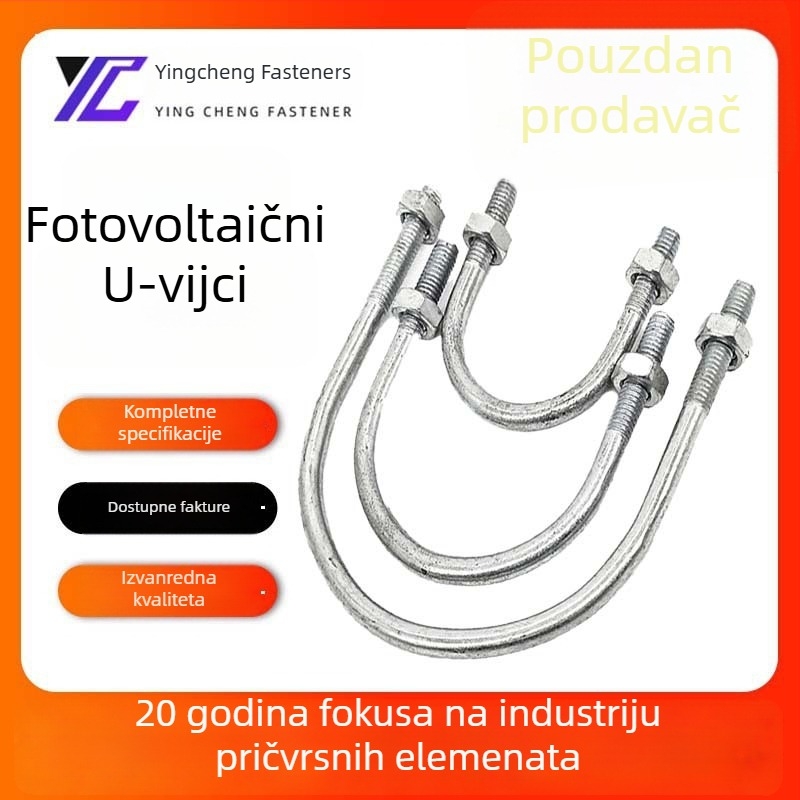Fotovoltnički U-oblikovani kabel, U-oblikovani vijci s toplim cinkanjem i U-oblikovana stezaljka za cijev – ugrađene montažne komponente za PV konstrukcije
