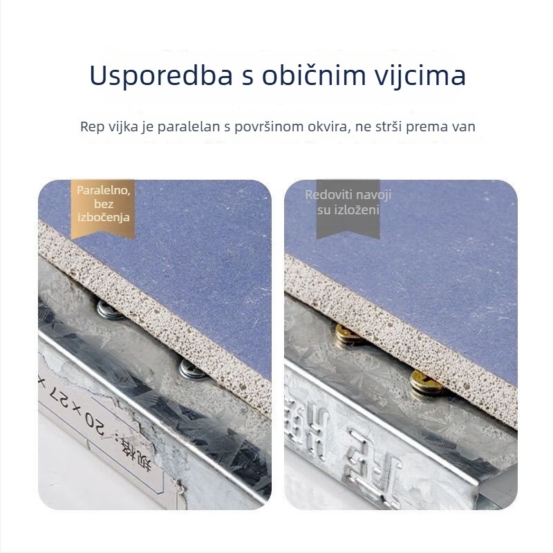 Samo-vijci za strop za lagani čelični okvir, plosnata glava, galvanizirana ugljična čelika, visoka čvrstoća