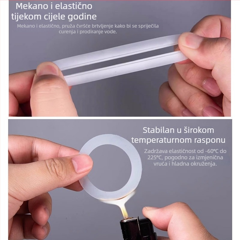 Silikonski O-prsten, vodootporan i otporan na visoke temperature, brtveni prsten različitih dimenzija, otporan na starenje elastični gumeni brtveni prsten, uljni brtva 2,1 mm