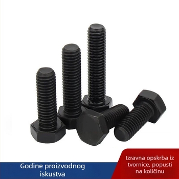 8.8 visokou otpornosti vanjske šestokutne vijčane, crne šesterokutne glave, produžne vijčice, veličine M6–M16, materijal 45# čelik, galvanizirano.