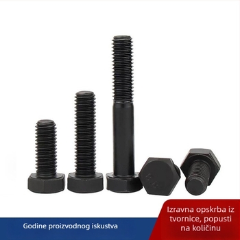8.8 visokou otpornosti vanjske šestokutne vijčane, crne šesterokutne glave, produžne vijčice, veličine M6–M16, materijal 45# čelik, galvanizirano.