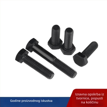 8.8 visokou otpornosti vanjske šestokutne vijčane, crne šesterokutne glave, produžne vijčice, veličine M6–M16, materijal 45# čelik, galvanizirano.