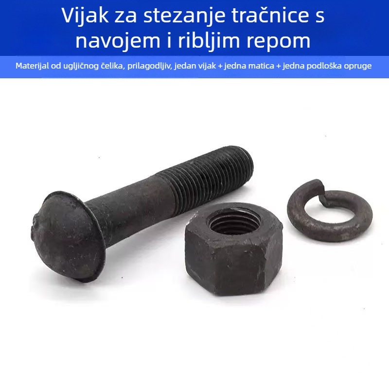 Visokoizdržljivi vijci za spojnice tračnica s ribljim repom za rudarsku industriju