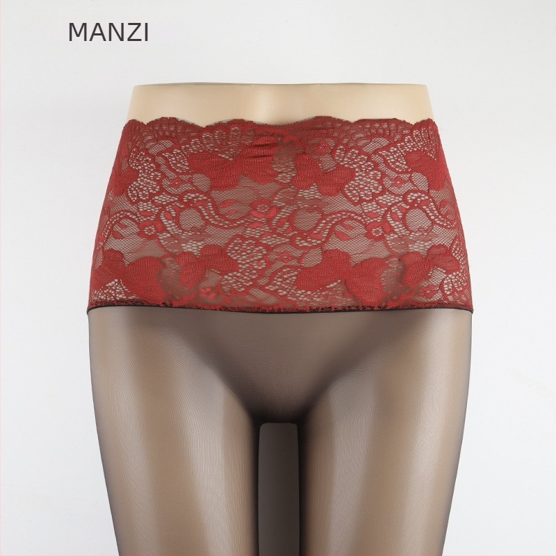 Manzi 5D Sicilijske ultratanke bešavne hulahopke s čipkastim pasom, svilenkasto glatke i seksi u stilu Aurora, crne ljetne hulahopke