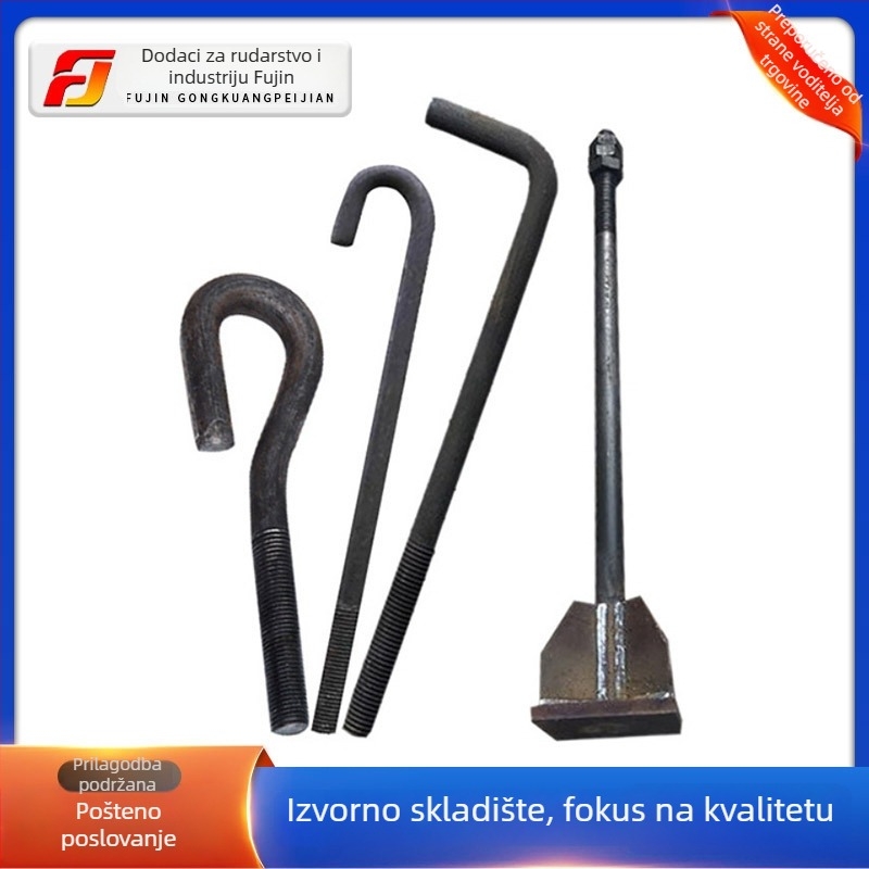 Sidreni vijci u obliku 7 i 9, L-oblik sidreni vijci, zabudirani vijci M2416, vijci za tornu dizalicu, kutni vijci