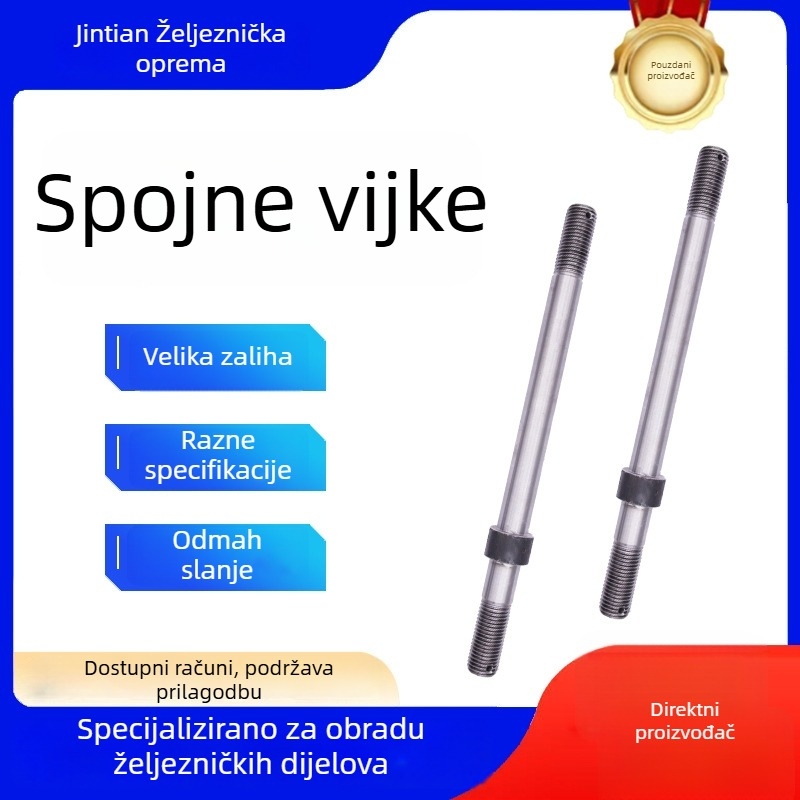 Dvostruko glavna vijčana za željezničke skretnice, visokoučinkovit vijak za tračnice