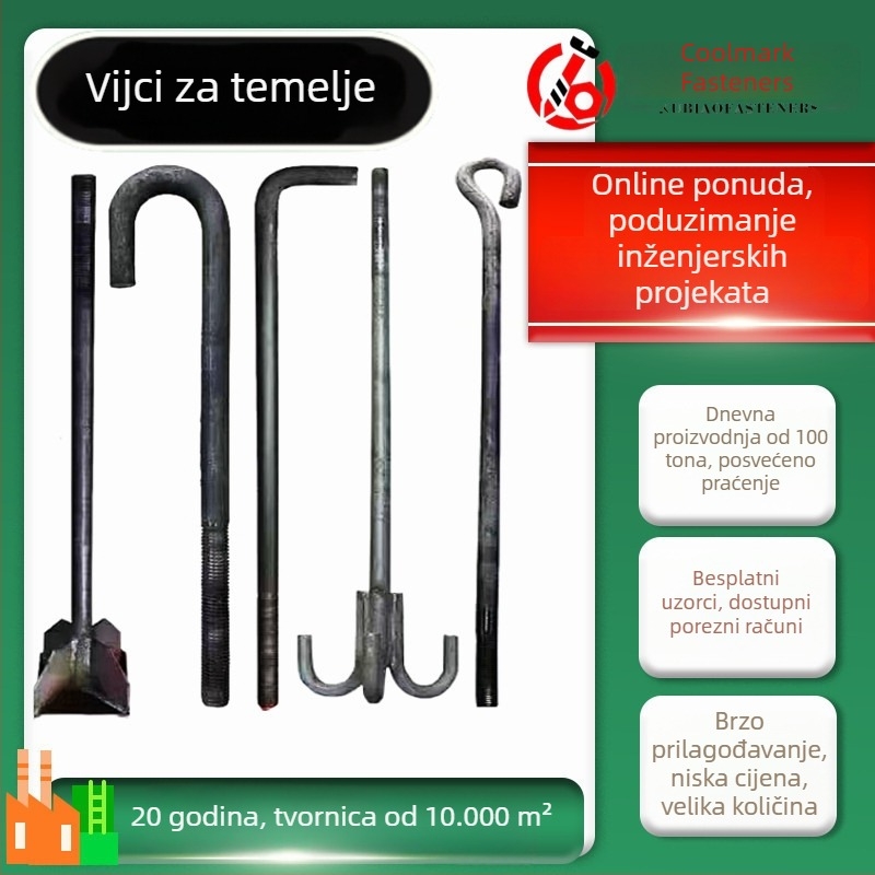 Sidra za pričvršćivanje 7- i 9-oblik (Q235B), kapica kišobrana, zavareno pločice noge, nožna kavez