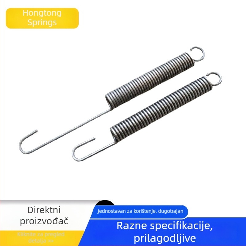 Teško radna produžna opruga s dvostrukim i dugim kukama – industrijski stroj, opruga za vraćanje