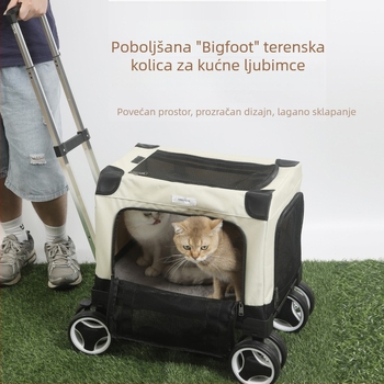 Torba za kućne ljubimce s kotačićima, velika zapremina, prozračna, prijenosna za male pse i više mačaka