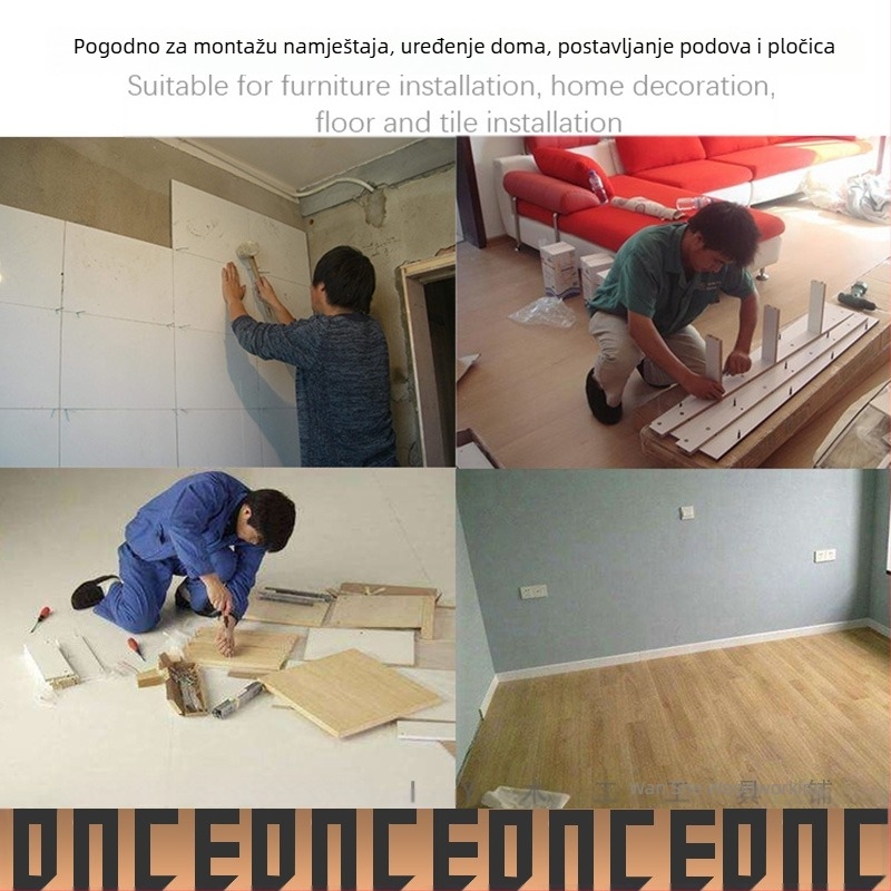 Bijeli gumeni čekić s drvenom drškom za pločice i podne ploče – bez tragova