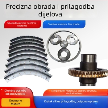 Šina zupnog prijenosa s pravim zubima, prilagođena prema crtama, čelik 45, tvrdi površinski zubi, umetnuti zupčanik, vretenasti zupčanik