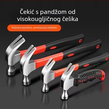 Čekić s vlaknastom drškom i plastičnim premazom, za stolariju i kućnu upotrebu