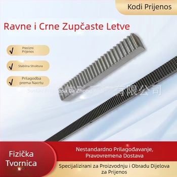 Cody Transmission Na skladištu: Ravna zupčasta šina, crni završni sloj, moduli 1.5, 2, 3, 4, visoka preciznost, tvrda površina zuba