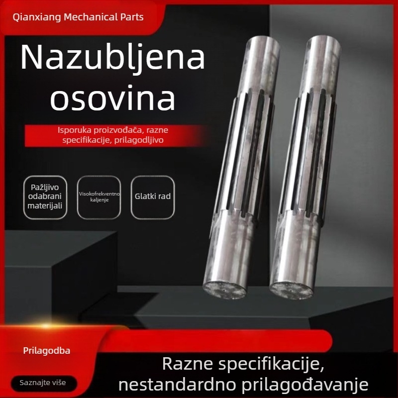 Spiralni zupčasti osovina od nehrđajućeg čelika, modul 8, visoka snaga, nestandardni prijenos, šiljasti osovina sa zupcima