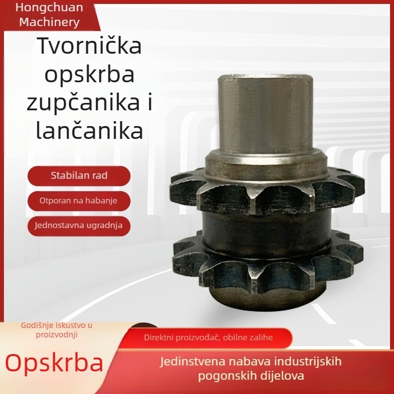 Industrijski nestandardni lančani zupčanik: pogonski i pogonjeni zupčanik, središnji zupčanik i napinjač