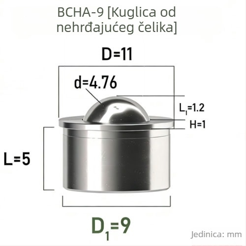 QX BCHA7.5 Univerzalna čelična kugla za pozicioniranje i lijepljenje pritiskom