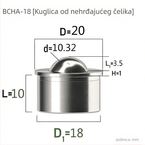 QX BCHA7.5 Univerzalna čelična kugla za pozicioniranje i lijepljenje pritiskom