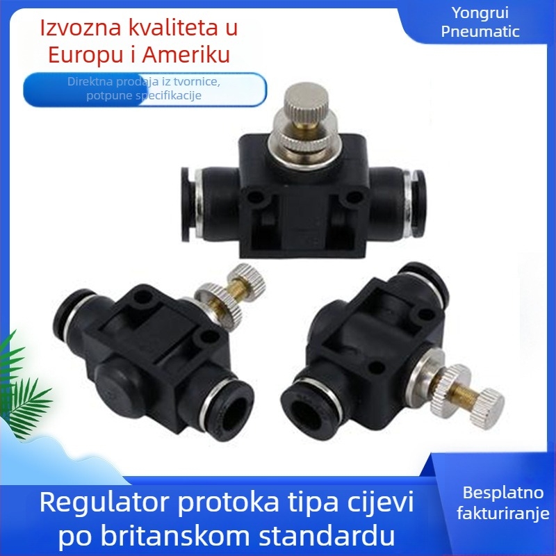 Pneumatski spoj SA1/4 za cijev s throttling ventilom – regulacija protoka i brzine SA8, ravna cijev SU1/2