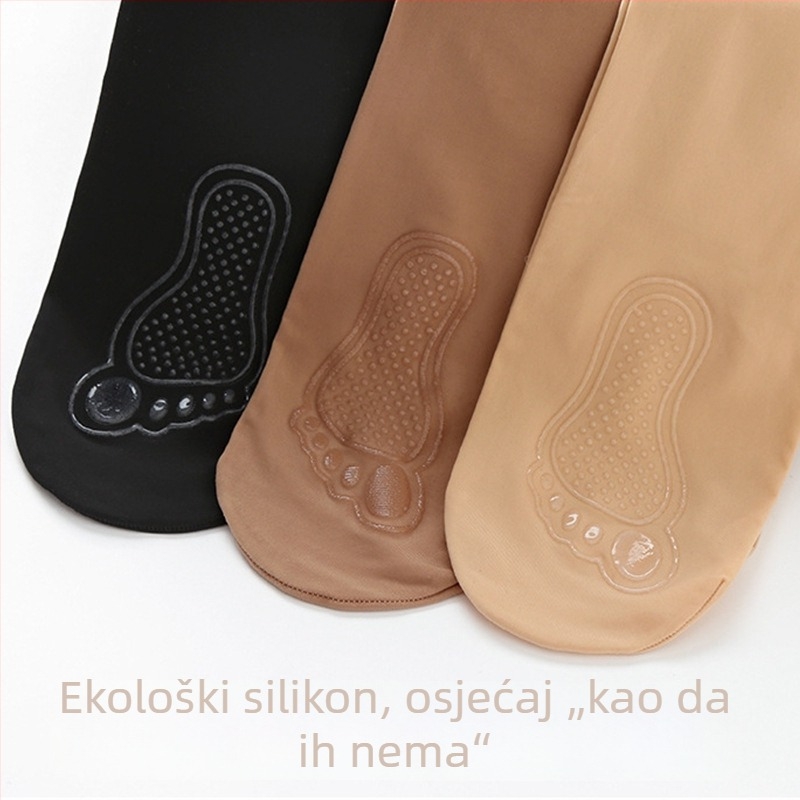 Ženske pantyhose s čeličnim vlaknom za oblikovanje, za proljeće i jesen, prozračne, nevidljive, s protukliznim točkicama na podnožju stopala