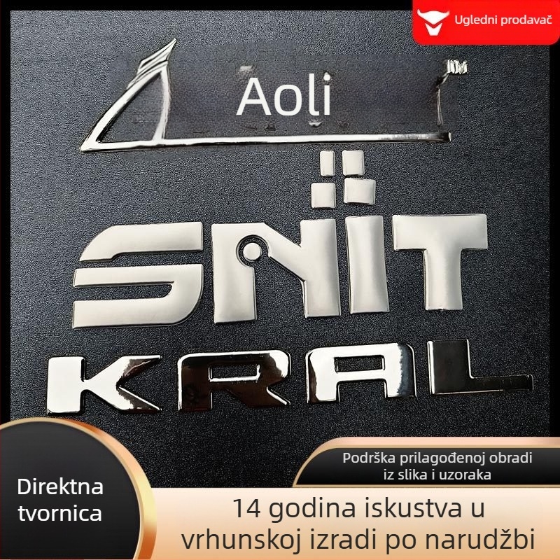 3D mekani plastični natpis - PVC pločica, prilagođeni logotip, logotip od imitacije metala