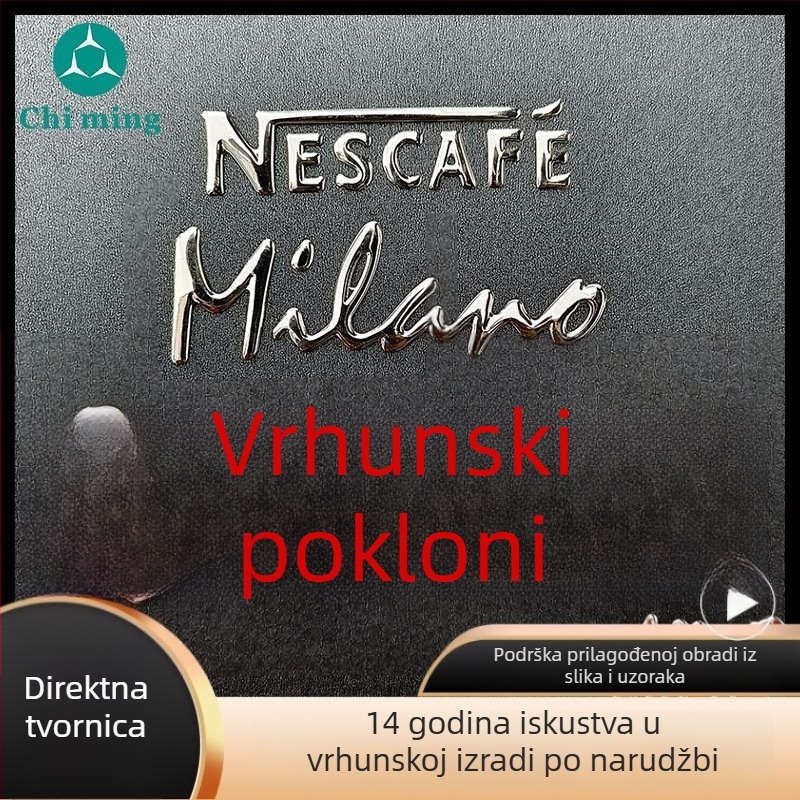 3D mekani plastični natpis - PVC pločica, prilagođeni logotip, logotip od imitacije metala