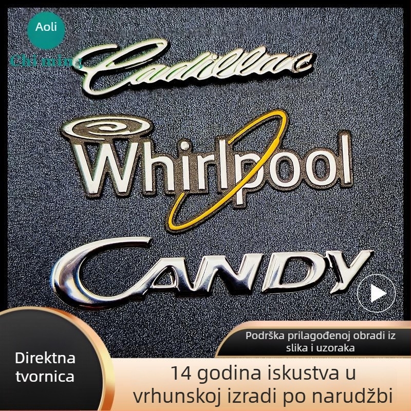 3D mekani plastični natpis - PVC pločica, prilagođeni logotip, logotip od imitacije metala