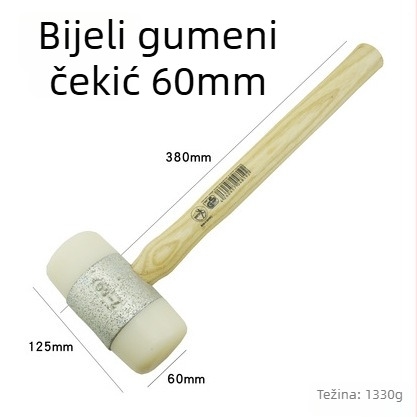 Kladivo za malter s najlonskom glavom i drvenom drškom, 22-60 mm, za popravak i ugradnju unutrašnjosti automobila
