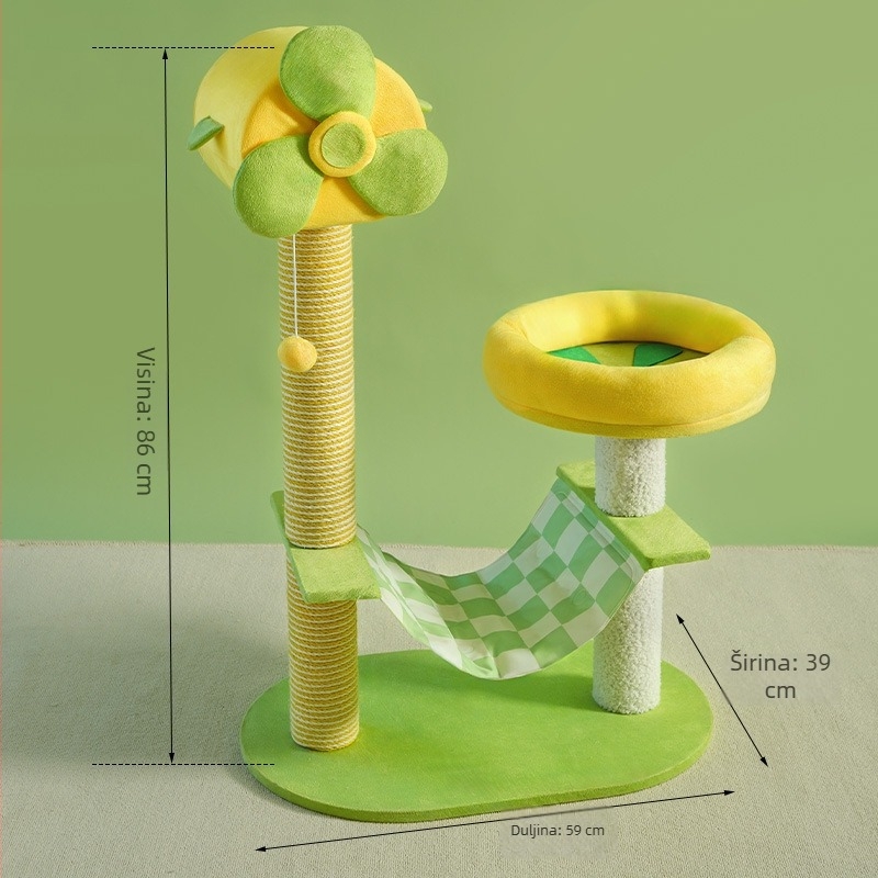 Kreativno DIY mačje stablo za penjanje s ventilatorom, otporno na habanje, kompaktno po prostoru, malo dimenzije, od ploče visoke gustoće, pogodno za velike i male mačke