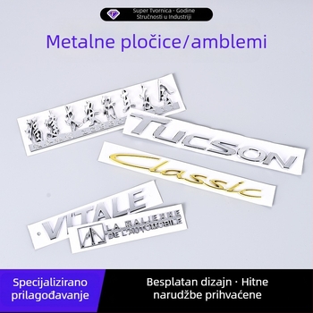 3D kromirani automobil emblema, prilagođena pločica imena izrađena injekcijskim oblikovanjem