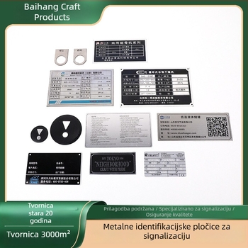 Nerđavajući čelična metalna naljepnica za mehaničku opremu i kućanske uređaje, silkscreen logotip, otporan na koroziju