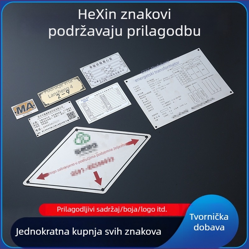 Metalna pločica, prilagođeni znak, kućni broj, aluminijska pločica s natpisom