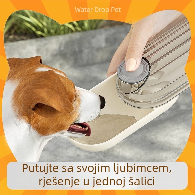 Prijenosna posuda za kućne ljubimce – voda i hrana, za pse i mačke, kapacitet 280 ml vode / 120 ml hrane