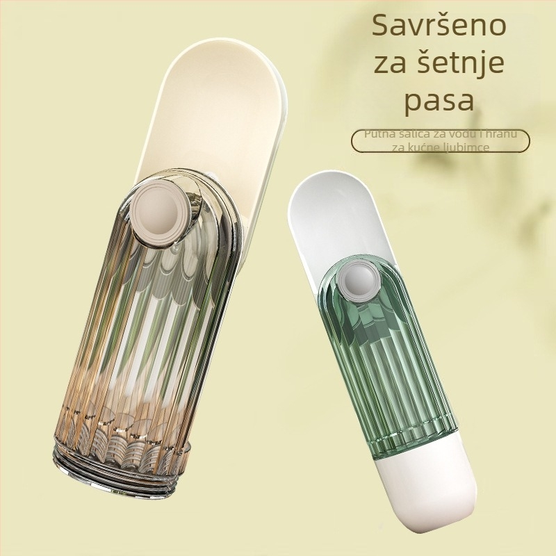 Prijenosna posuda za kućne ljubimce – voda i hrana, za pse i mačke, kapacitet 280 ml vode / 120 ml hrane