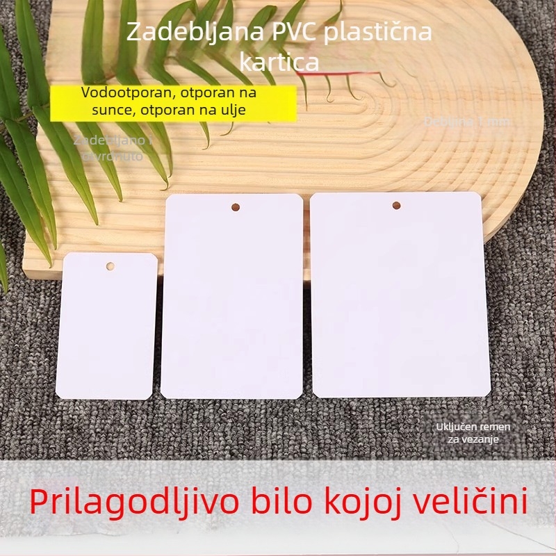 Prazne PVC identifikacijske oznake, plastične kartice, vodootporne viseće oznake, oznake za označavanje, vanjske viseće oznake, ručno pisane oznake
