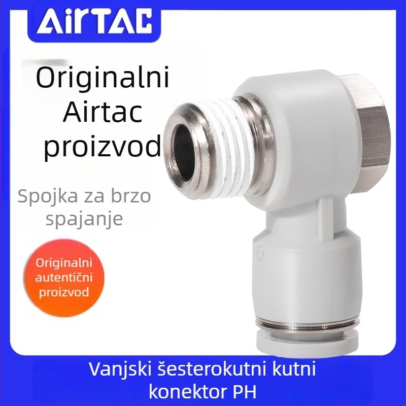 Pneumatski brzi spojni navojni konektor, vanjski šesterokutni koljeni konektor PH4-6-8-10-12/M5-01-02-03-04