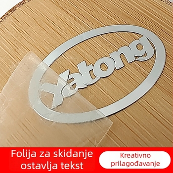 niklovano metalno logo, trodimenzionalna podijeljena oznaka s tiskanim slovima, metalna naljepnica, elektroformirani zaštitni znak
