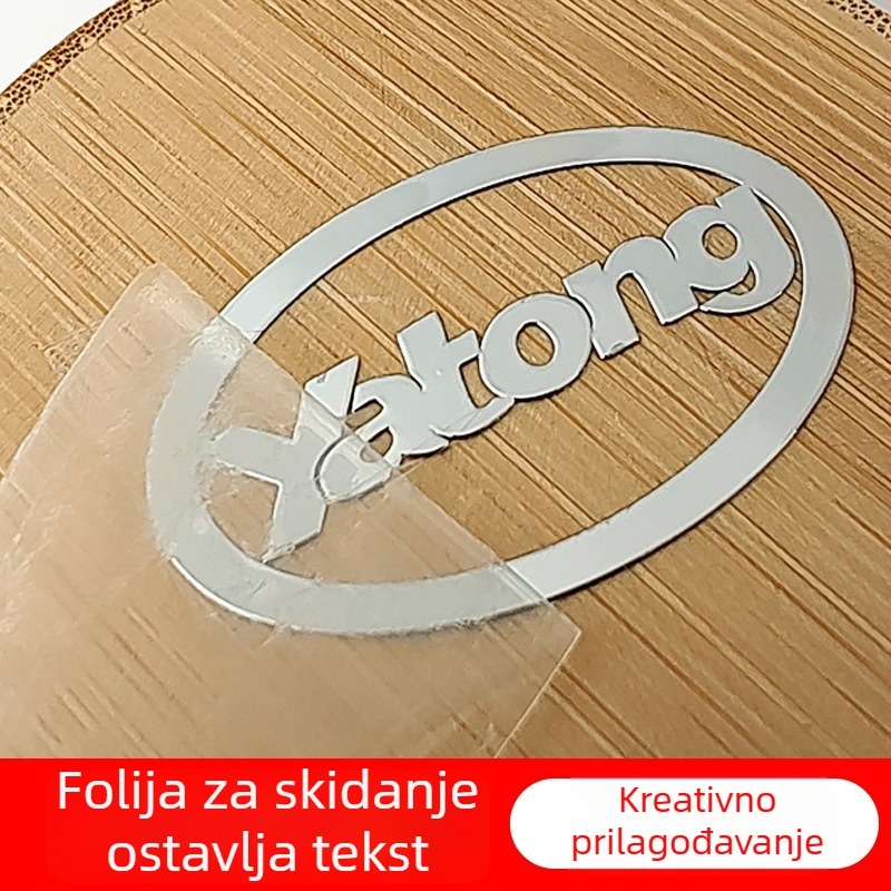 niklovano metalno logo, trodimenzionalna podijeljena oznaka s tiskanim slovima, metalna naljepnica, elektroformirani zaštitni znak