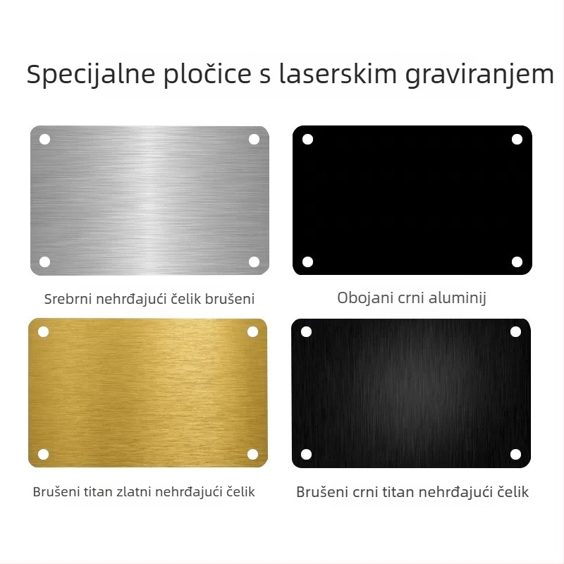 Prazan metalni natpis za prilagođeno lasersko graviranje otporno na koroziju na nehrđajućem čeliku, UV ispis za označavanje strojeva